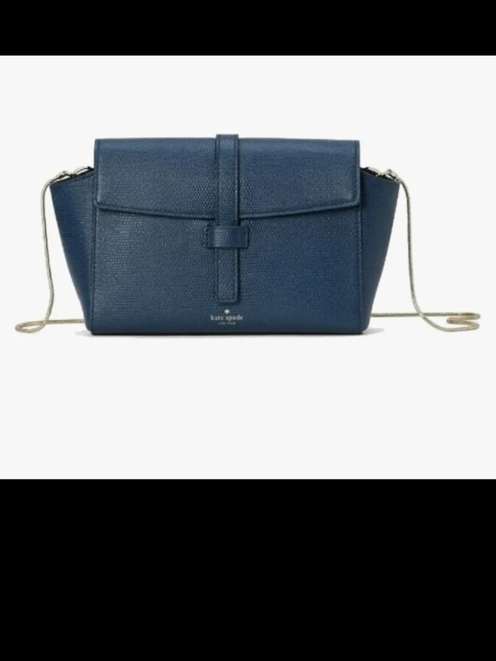 kate spade Navy Leather Crossbody with Gold Chain Strap